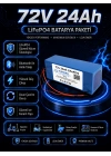 72V 24Ah Akıllı Bluetooth BMSli LiFePO4 Elektrikli Motosiklet Aküsü