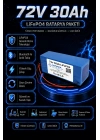72V 30Ah Akıllı Bluetooth BMSli LiFePO4 Elektrikli Motosiklet Aküsü