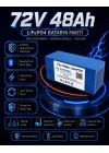 72V 48Ah Akıllı Bluetooth BMSli LiFePO4 Elektrikli Otomobil Aküsü