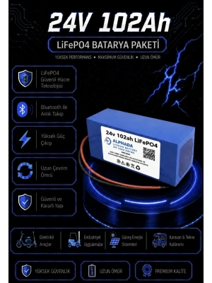 24V 102Ah LiFePO4 Tekerlekli Sandalye Aküsü