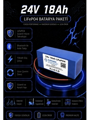 24V 18Ah LiFePO4 Tekerlekli Sandalye Aküsü
