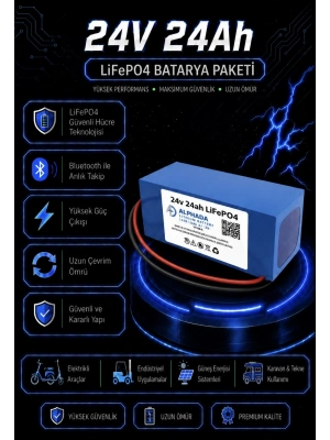 24V 24Ah LiFePO4 Tekerlekli Sandalye Aküsü