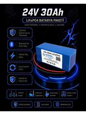 24V 30Ah LiFePO4 Tekerlekli Sandalye Aküsü