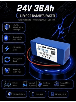 24V 36Ah LiFePO4 Tekerlekli Sandalye Aküsü