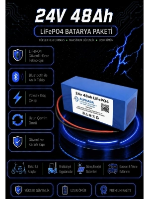 24V 48Ah LiFePO4 Tekerlekli Sandalye Aküsü