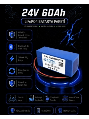 24V 60Ah LiFePO4 Tekerlekli Sandalye Aküsü