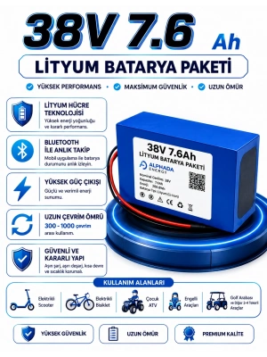 36V 7.6 Ah Lityum-İyon Batarya