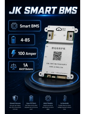 JK Smart 4-8S 100A Bluetooth Akıllı BMS