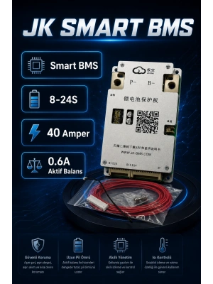 JK Smart 8-24S 40A Bluetooth Akıllı BMS