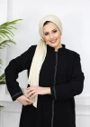 Şerit Detaylı Battal Beden Hüsna Feracce