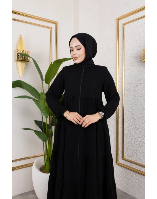 Medine İpeği 5 Kat Büzgülü Mevlana Feracce