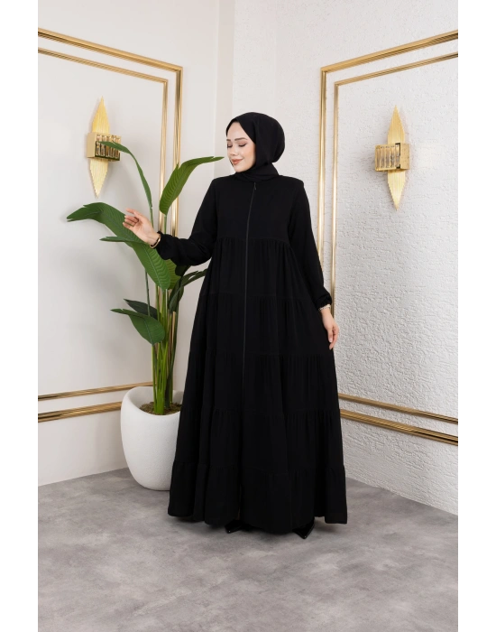 Medine İpeği 5 Kat Büzgülü Mevlana Feracce