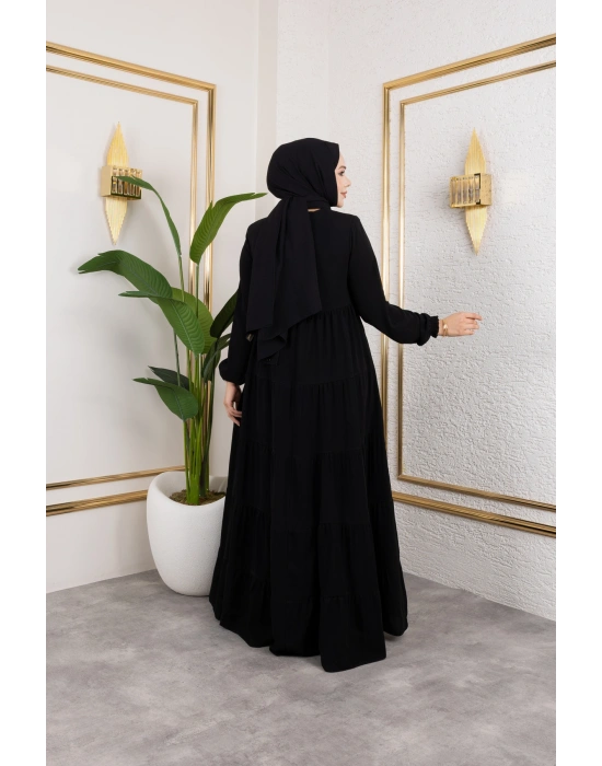 Medine İpeği 5 Kat Büzgülü Mevlana Feracce