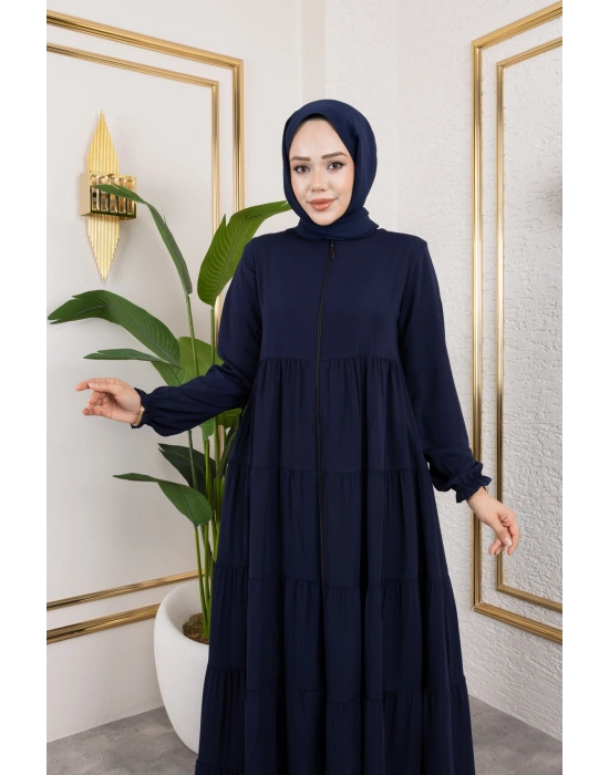 Medine İpeği 5 Kat Büzgülü Mevlana Feracce