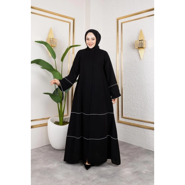 Medine Ipeği Biyeli Ahsen Feracce (SİYAH)