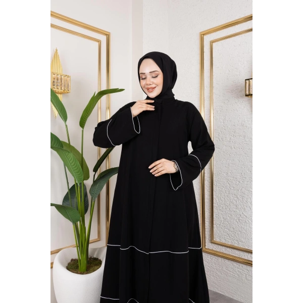 Medine Ipeği Biyeli Ahsen Feracce (SİYAH)