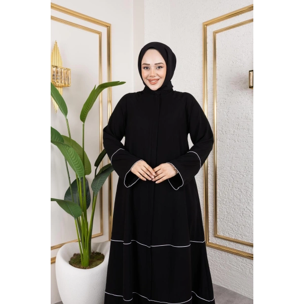 Medine Ipeği Biyeli Ahsen Feracce (SİYAH)