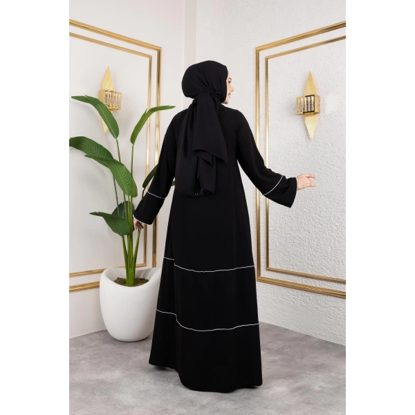 Medine Ipeği Biyeli Ahsen Feracce (SİYAH)