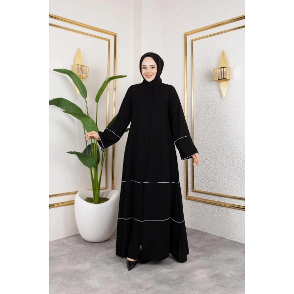 Medine Ipeği Biyeli Ahsen Feracce (SİYAH)