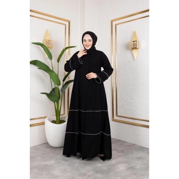 Medine Ipeği Biyeli Ahsen Feracce (SİYAH)