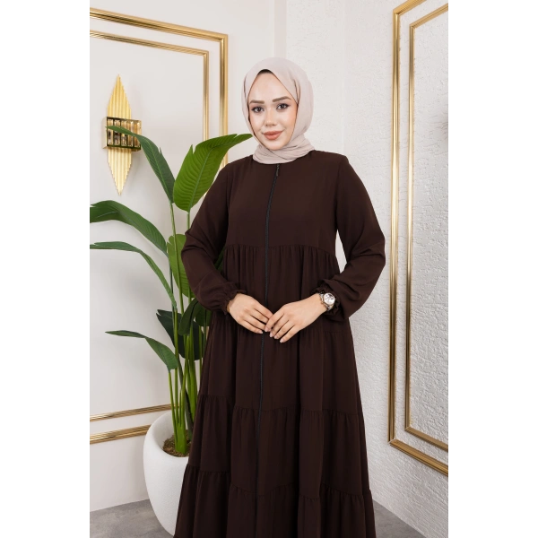 Medine İpeği 5 Kat Büzgülü Mevlana Feracce