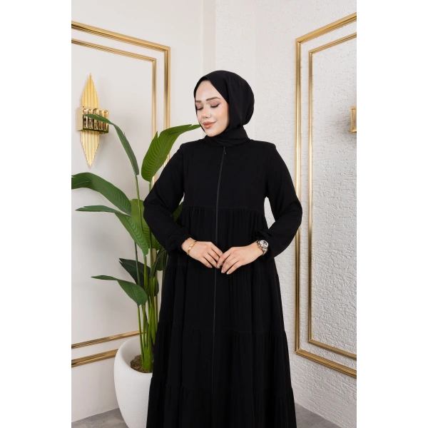 Medine İpeği 5 Kat Büzgülü Mevlana Feracce