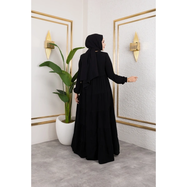 Medine İpeği 5 Kat Büzgülü Mevlana Feracce