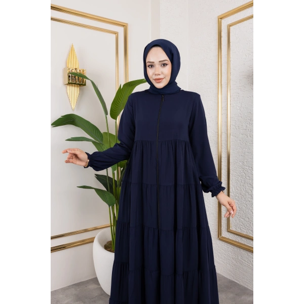 Medine İpeği 5 Kat Büzgülü Mevlana Feracce