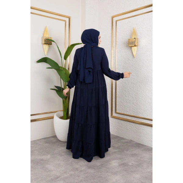 Medine İpeği 5 Kat Büzgülü Mevlana Feracce