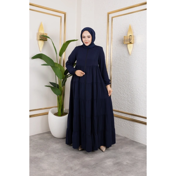 Medine İpeği 5 Kat Büzgülü Mevlana Feracce