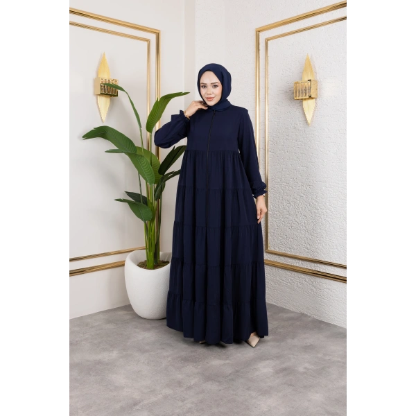 Medine İpeği 5 Kat Büzgülü Mevlana Feracce