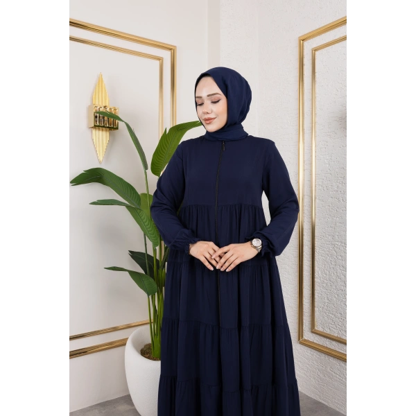 Medine İpeği 5 Kat Büzgülü Mevlana Feracce