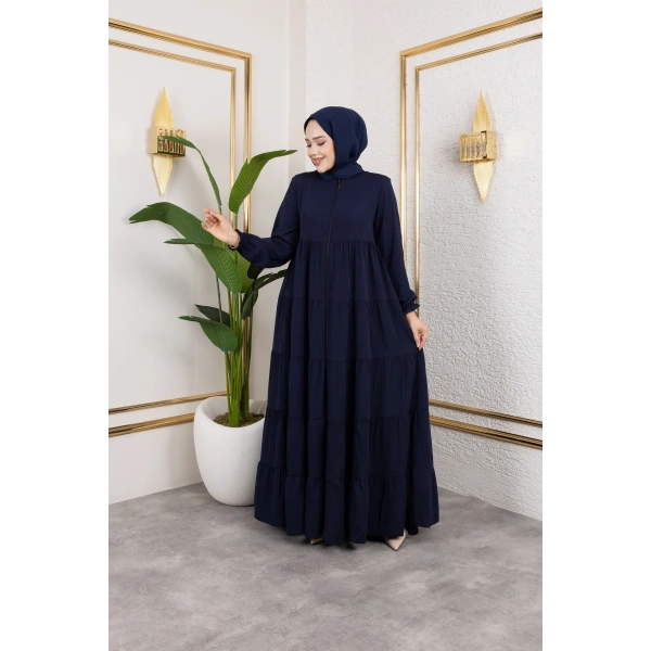 Medine İpeği 5 Kat Büzgülü Mevlana Feracce