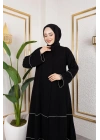 Medine Ipeği Biyeli Ahsen Feracce (SİYAH)