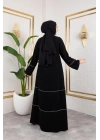 Medine Ipeği Biyeli Ahsen Feracce (SİYAH)
