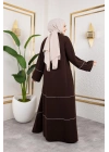 Medine İpeği Biyeli Ahsen Feracce (Acı Kahve)