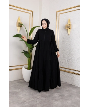 Medine İpeği 5 Kat Büzgülü Mevlana Feracce