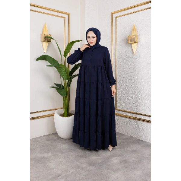 Medine İpeği 5 Kat Büzgülü Feracce