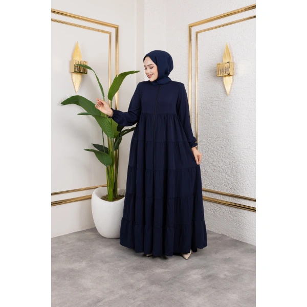 Medine İpeği 5 Kat Büzgülü Feracce