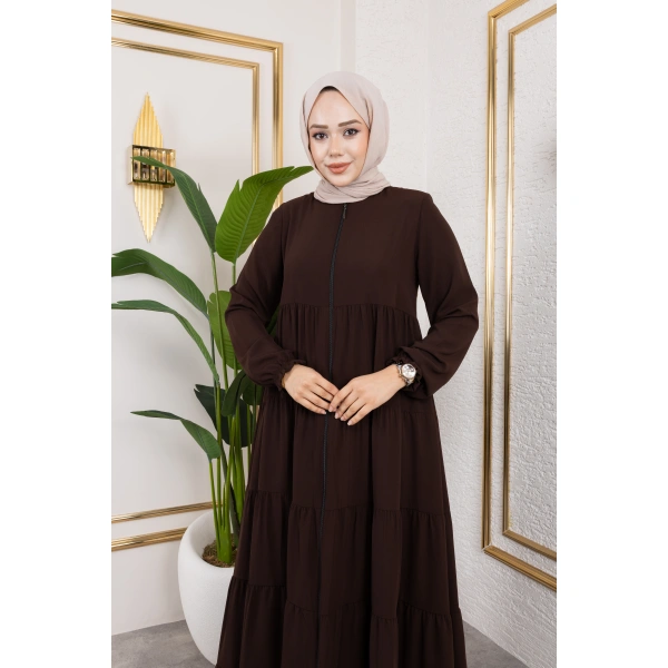 Medine İpeği 5 Kat Büzgülü Feracce