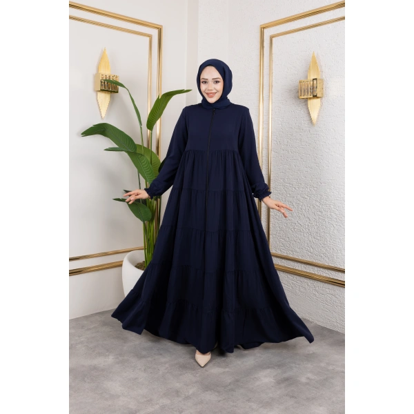 Medine İpeği 5 Kat Büzgülü Feracce