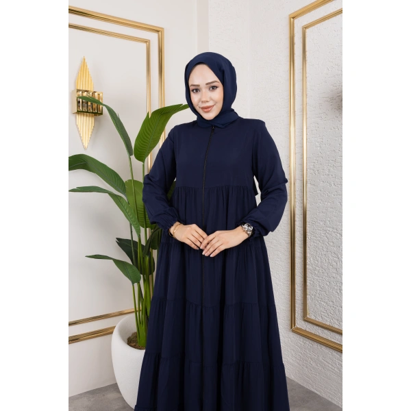 Medine İpeği 5 Kat Büzgülü Feracce