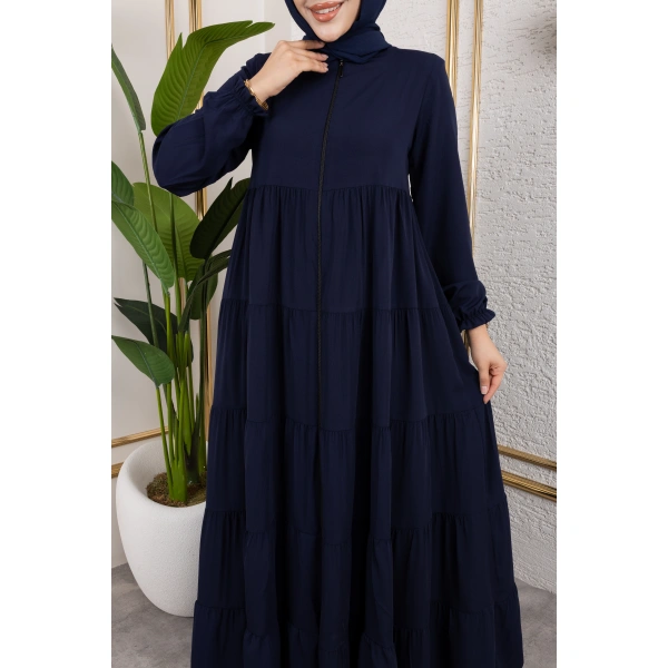 Medine İpeği 5 Kat Büzgülü Feracce