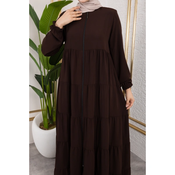 Medine İpeği 5 Kat Büzgülü Feracce