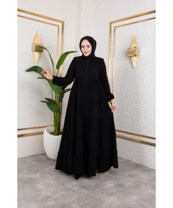 Medine İpeği 5 Kat Büzgülü Feracce