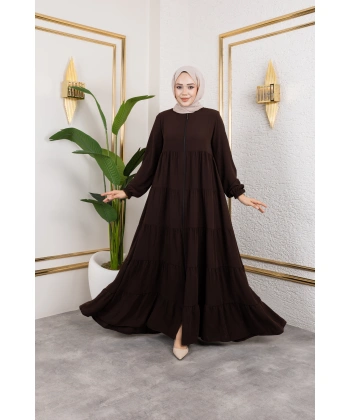 Medine İpeği 5 Kat Büzgülü Feracce