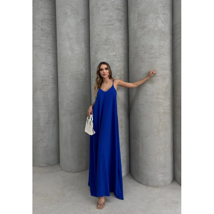 Aerobin uzun elbise saks mavisi pt