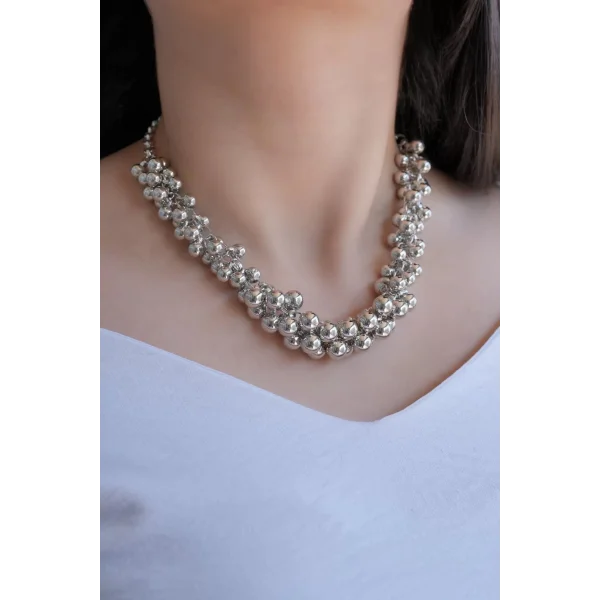 Çoklu Sarmal İrili Ufaklı Toplu Kolye