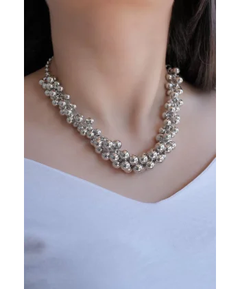 Çoklu Sarmal İrili Ufaklı Toplu Kolye