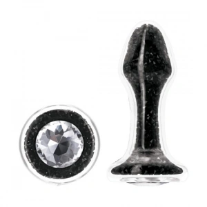 Backpart Yıldız Tozu İçi Kristalli Cam Anal Tıkaç - Siyah